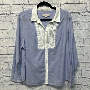 Ann Taylor LOFT Tuxedo Button Up Shirt